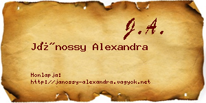 Jánossy Alexandra névjegykártya